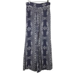 Flynn Skye Printed Pant Elastic Waist Wide Leg Flare Boho